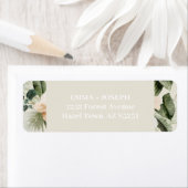 Tropische hibiscus boho bloemenadres etiket (Insitu)