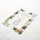 Tropische hibiscus boho bloemenbruiloft folie uitnodiging (Gedraaid)