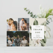 Tropische hibiscus boho bruiloft "Dank u" Kaart (Staand voorkant)