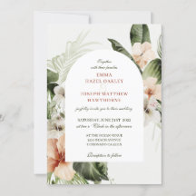 Tropische hibiscus boho pastel bloemenbruiloft