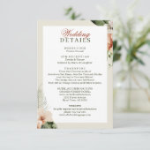 Tropische hibiscus boho pastel Bruiloft Informatiekaartje (Staand voorkant)