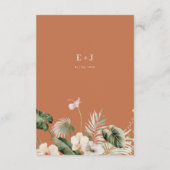 Tropische hibiscus boho pastel Bruiloft Informatiekaartje (Achterkant)