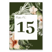 Tropische hibiscus boho pastel Bruiloft Kaart (Achterkant)