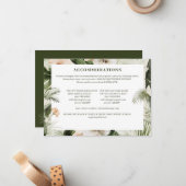 Tropische hibiscus boho pastel Bruiloft Notitiekaartje (Voorkant / Achterkant in situ)