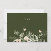 Tropische hibiscus boho pastel Bruiloft Notitiekaartje (Achterkant)