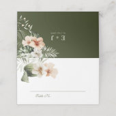 Tropische hibiscus boho pastel Bruiloft Plaatskaartje (Buitenkant ongevouwen)