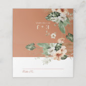 Tropische hibiscus boho pastel Bruiloft Plaatskaartje (Buitenkant ongevouwen)
