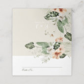 Tropische hibiscus boho pastel Bruiloft Plaatskaartje (Buitenkant ongevouwen)