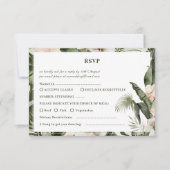 Tropische hibiscus boho pastel Bruiloft Rsvp Kaart (Voorkant)