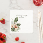 Tropische hibiscus boho pastel Bruiloft Servet (Insitu)