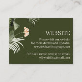 Tropische hibiscus boho pastel Bruiloft Website Visitekaartje (Voorkant)