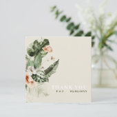 Tropische hibiscus boho pastel "Dank u" Kaart (Staand voorkant)