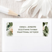 Tropische hibiscus boho pastel Retouradreslabel Etiket (Insitu)