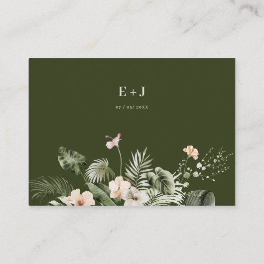 Tropische hibiscus boho pastel Website Visitekaartje (Achterkant)