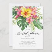 Tropische Hibiscus Bridal Shower Invitation Kaart (Voorkant)