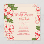  Tropische Hibiscus Bridal Shower Kaart (Voorkant / Achterkant)