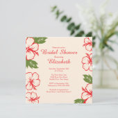  Tropische Hibiscus Bridal Shower Kaart (Staand voorkant)