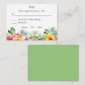 Tropische Hibiscus bruiloft RSVP Informatiekaartje (Voorkant / Achterkant)