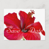 Tropische Hibiscus bruiloft Save the Date Aankondigingskaart (Voorkant)