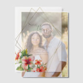 Tropische Hibiscus bruiloft Save the Date Vellum Uitnodigingen (Offset (Koppel))