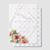 Tropische Hibiscus bruiloft Save the Date Vellum Uitnodigingen (Offset (Uitnodiging))