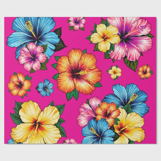Tropische Hibiscus Cadeaupapier (Vlak)