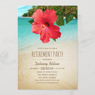 Tropische Hibiscus Corporate Beach Retirement Part Kaart