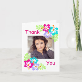 Tropische Hibiscus - de Afstuderen danken u nota Bedankkaart