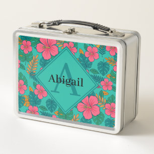 Tropische Hibiscus en Palmblad Patroon