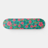 Tropische Hibiscus en Palmblad Patroon Persoonlijk Skateboard (Horizontaal)