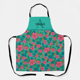 Tropische Hibiscus en Palmblad Patroon Schort