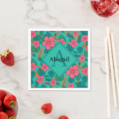 Tropische Hibiscus en Palmblad Patroon Servet (Insitu)