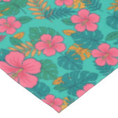 Tropische Hibiscus en Palmblad Patroon Tafelkleed (Gekanteld)