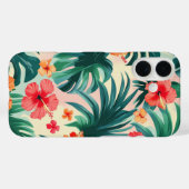 Tropische Hibiscus en Palmbladeren Patroon Case-Mate iPhone Case (Achterkant (horizontaal))