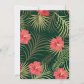 Tropische hibiscus en palmfronta bruiloft kaart (Achterkant)