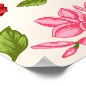 Tropische Hibiscus en Plumeria Bloemenpatroon Poster (Hoek)