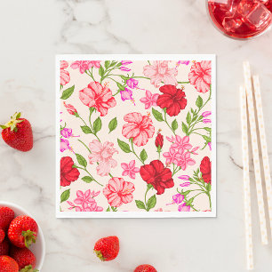 Tropische Hibiscus en Plumeria Bloemenpatroon Servet