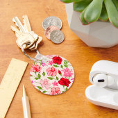 Tropische Hibiscus en Plumeria Bloemenpatroon Sleutelhanger