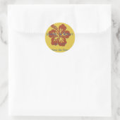 Tropische hibiscus envelopzegel ronde sticker (Tas)