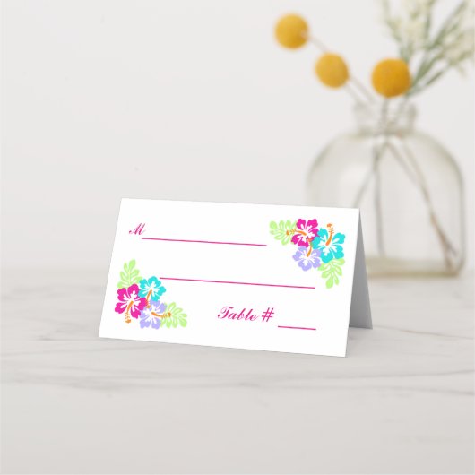 Tropische Hibiscus - Escortkaarten Plaatskaartje (Voorkant)