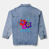 Tropische Hibiscus familiereünie Denim Jacket (Achterkant)
