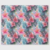 Tropische hibiscus floraal cadeaupapier (Vlak)