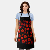 Tropische Hibiscus Floral All-Over Print Schort. Schort (Gedragen)