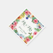 Tropische Hibiscus Floral Hawaiian bruiloft Servet (Hoek)