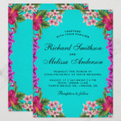  Tropische Hibiscus Floral Hawaiian Wedding Kaart (Voorkant / Achterkant)