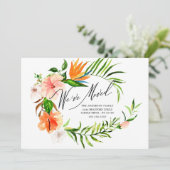 Tropische Hibiscus Floral Moving Announge Aankondiging (Staand voorkant)