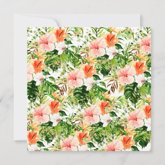 Tropische Hibiscus Floral Moving Announge Aankondiging (Achterkant)