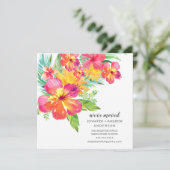 Tropische Hibiscus Floral Moving Announge Kaart (Staand voorkant)