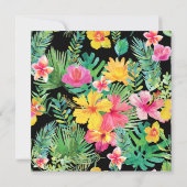 Tropische Hibiscus Floral Moving Announge Kaart (Achterkant)