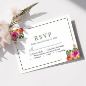 Tropische Hibiscus Floral Palm Leaves Weddenschap  RSVP Kaartje